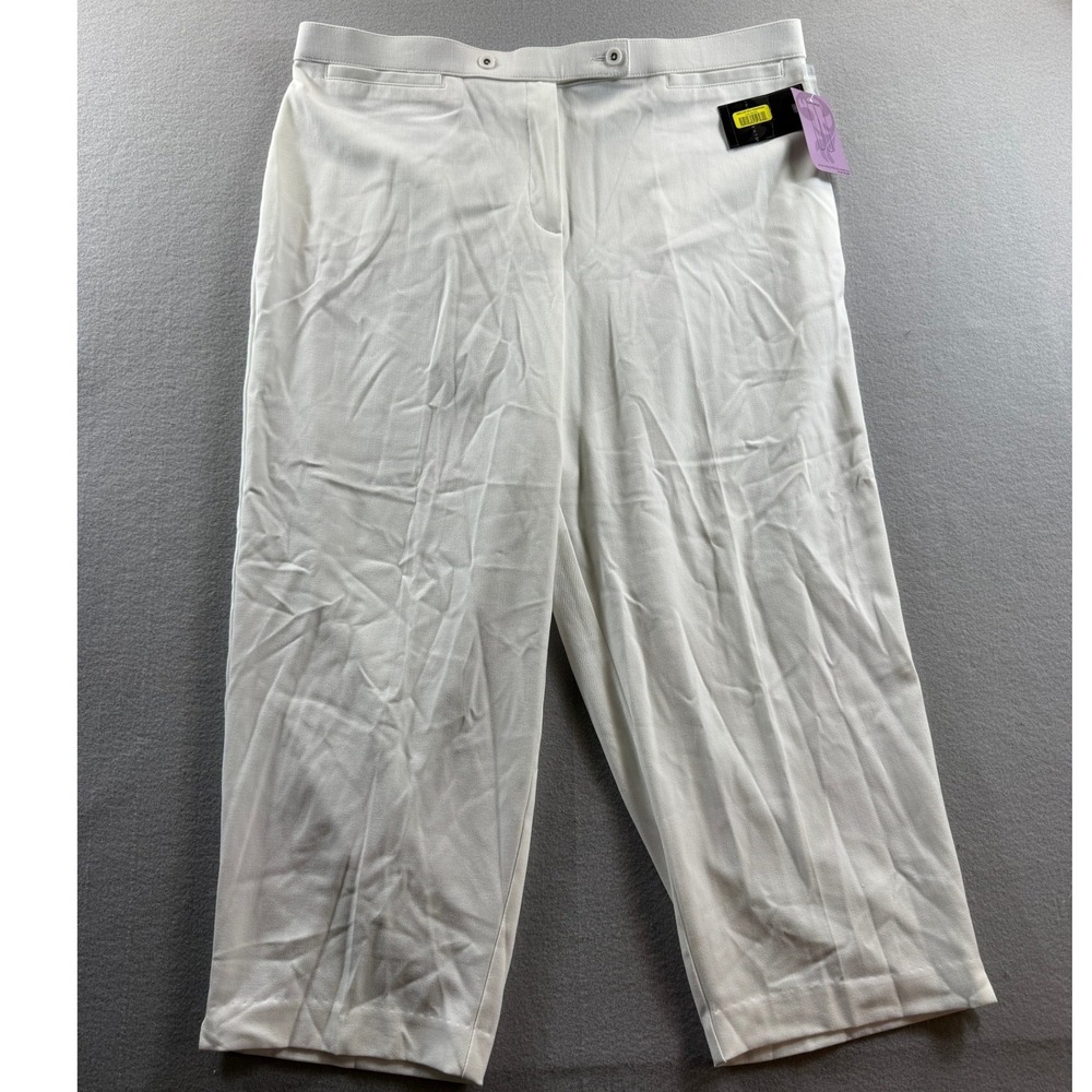 Investments Crop Pants Women 20W White Madison Ave Slimming